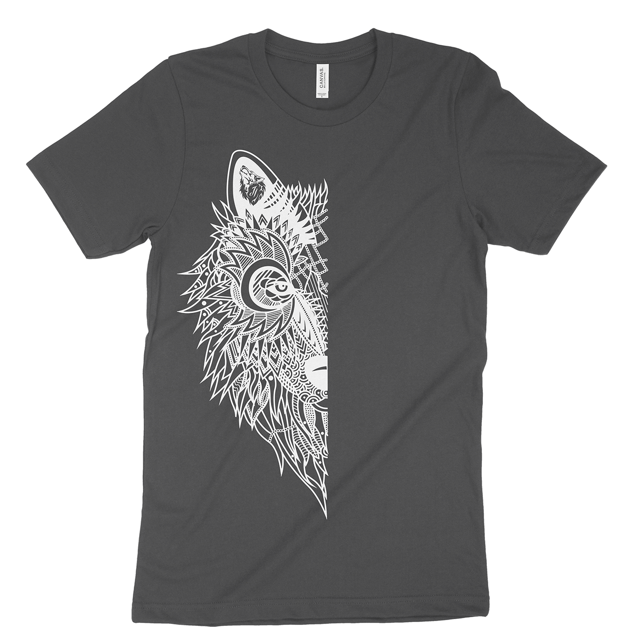 Tribal Wolf Dark Grey T Shirt