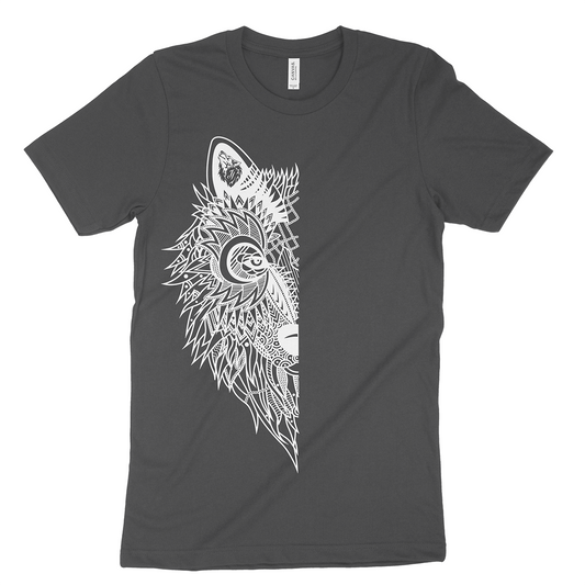 Tribal Wolf Dark Grey T Shirt